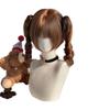 Peluca de Cola de Caballo Bicolor Ghost Lolita Linda Rizos Romanos Cabello Corto Lolita Dulce Natural Diaria Peluca Completa