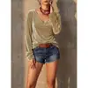 Outono Inverno 2026 Nova Roupa Feminina Transfronteiriça Europeia e Americana Retrô Casual Gola V Veludo Manga Longa Cor Sólida Base para o Dia a Dia