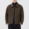 Abrigo de Lana para Hombre Otoño e Invierno 2025 con Solapa, Cachemir de Doble Cara, Corte Holgado, Abrigo de Talla Grande sin Forro