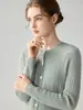 Suéter 100% Cachemir Puro para Mujer Cuello Redondo Cardigan de Punto Trenzado Abrigo Cálido Corte Ajustado Temperamento Casual Prendas de Punto Versátiles