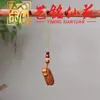 Colgante de Cadena para Teléfono Móvil León Dorado de Madera de Azufaifo, Dijes para Bolsos Estilo Chino, Decoración de Llavero DIY Yiming Xianyuan