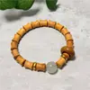 Pulseira de Sândalo Dourado com Contas de Oração de Mão DIY para Homens e Mulheres, Estilo Vintage Tendência Nacional para Casais