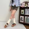 Meias de malha de outono JK Meias femininas com aro furado Heap Leg Cover Meias de panturrilha estilo japonês Simples All-match Cor sólida