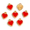Acessórios para Joias DIY de Liga de Zinco Pingente de Coração com Óleo Gotejante Pulseira Chaveiro Brincos Pingente Decorativo W500