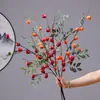 Yongyue Nova Flor de Tâmaras Vermelhas Ornamento de Decoração para Casa Arranjo de Flores Tâmara Auspiciosa Fruta Vermelha Flor Artificial Fruta Vermelha