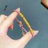 Jin Yan no se ha desvanecido en mucho tiempo.. Pulsera enrollada de estrella de cinco puntas con patrón martillado de oro arena de Vietnam, pulsera de estrella tejida a mano, cuerda