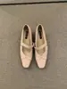 Zapatos Mary Jane Elegantes de Tacón Bajo de Nicho para Mujer 2024 Primavera Nuevos Zapatos de Vestir Cuadrados Marrones