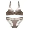 Lingerie Sexy de Verão Estilo Francês Fina Brilhante Fecho Frontal Costas Bonitas Sutiã para Seios Grandes, Sutiã de Renda Redutor e Anti-Queda