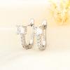 Aretes de diamantes en forma de U transfronterizos de Europa y Estados Unidos para mujer, nueva moda, fila de diamantes, geométricos, hebilla para la oreja, tendencia de comercio exterior, joyería para la oreja al por mayor