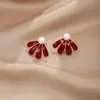 Pendientes de Perla con Forma de Pétalo y Gota de Aceite Ancola, Aguja de Plata, Otoño e Invierno, para Mujer, Estilo Vintage, Pendientes de Lujo Ligero