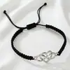 Pulsera Roja de Hilo Trenzado Tejida a Mano de Alto Gama Estilo Simple Pulsera Negra Roja Ajustable Venta Caliente al por Mayor