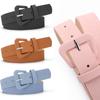 2025 Nuevo Nicho Mujer PU Bolso Hebilla Cinturón Simple Moda Color Caramelo Cinturón Decorativo Cinturón Combinable Mujer
