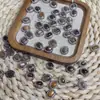 Aretes Ovalados con Bordes de Diamante de Piedra de Espina Dorsal Negra Natural Diseño Francés de Lujo Ligero