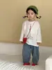 Camiseta Infantil de Manga Longa 100% Algodão Roupas de Primavera para Meninos Modelagem Solta 2026 Novas Tops Cartoon de Primavera e Outono para Bebê