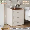 Criado Cômoda Estilo Cream Madeira Maciça 2026 Novo Quarto de Casa Armário de Armazenamento de Cabeceira de Luxo Leve High-End