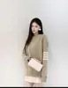 Tb Otoño e Invierno Nuevos Suéteres de Punto de Lana con Cuello Redondo para Hombres y Mujeres Moda Casual Versátil Suéteres de Pareja