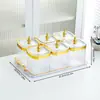Recipiente de almacenamiento hermético para cocina, apto para alimentos, caja de plástico cuadrada transparente para granos y fideos, a prueba de moho y humedad.