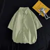 2021 Nueva camisa de manga corta para hombre estilo Hong Kong talla grande casual corte holgado ropa CY02