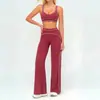 Nuevo conjunto deportivo transfronterizo de chaleco y pantalón largo para yoga para mujer, verano exterior fitness running secado rápido ropa de gimnasio para mujer