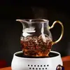 Jarra de Té Gongbei Rebanada de Luna Creciente Taza de Té Gongbei Taza para Té Verde Vidrio de Borosilicato Alto Resistente al Calor Taza de Separación de Té y Agua Gongbei