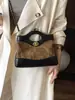 Bolso transfronterizo Yozhi estilo pequeño Chanel, nueva colección 2026, bolso de hombro patchwork de gamuza, exquisito bolso cruzado tipo sobre con cadena
