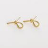 Pendientes de oro de 14 quilates con nudos trenzados que preservan el color. Pendientes avanzados hechos a mano. Accesorios para pendientes de línea de metal.