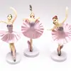 Enfeites Decorativos para Bolo de Aniversário Menina Dançarina de Ballet Material Sólido de PVC Linda Menina de Balé Conjunto de 3 Peças com Encaixe