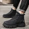 Botas Martin para hombre, nueva colección otoño/invierno 2026, forradas de felpa, cálidas, botas de nieve, de caña alta, suela gruesa, antideslizantes, botas de trabajo, X198-1
