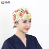 Gorro Quirúrgico Estampado Femenino Algodón Puro Gorro de Enfermera Gorro Baotou Nacido de la Luna Doctor de Clínica Dental y Estomatológica Gorro de Trabajo Masculino