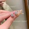 Atacado de fábrica alta qualidade gelo através de prata s925 incrustada material natural perigoso jade azul água estrela de cinco pontas brincos pequeno fresco