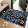 Felpudo Retro Estilo Europeo para Entrada, Alfombra de Terciopelo de Cristal para el Vestíbulo, Absorbente de Agua, Antideslizante, Resistente a la Suciedad, Felpudo para la Entrada, Felpudo para el Hogar