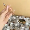 Cuchara Creativa Vajilla Cuchara para Remover Engrosada Retro Mango Largo Cuchara para Comer Cuchara para Arroz Seco Elegante Mango Imitación Madera de Pera