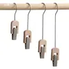 Tienda de ropa ropa y sombreros clips clips acrílicos ganchos bufandas colgadores largos y cortos ganchos de madera de clip único ganchos S decorativos transparentes