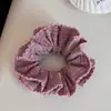 Goma de pelo scrunchie linda estilo coreano con encaje para ceñir la cintura, estilo perezoso, para mujer, goma para el pelo de alta gama para la parte trasera de la cabeza
