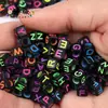 4 6 7 10 mm cuentas sueltas acrílicas cuentas con letras en inglés cuentas planas hechas a mano diy accesorios de joyería con cuentas pulsera