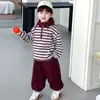 Conjunto de Sudadera Rayada para Niños Estilo 2026, Conjunto Deportivo de Dos Piezas Elegante para Niños Primavera y Otoño, Ropa para Bebés y Niños