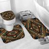 TEMU cortina de ducha navideña transfronteriza estampada de cuatro piezas impermeable y a prueba de moho para baño cortina de ducha de tela impermeable ducha