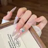 Atmosfera Doce Caneta de Gelo Penetrante Olho de Gato Rosa Arte de Unha Avançada Nova Pasta de Unha Unha Postiça Arte de Unha Pura Feita à Mão Usar Unha
