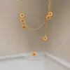 Estilo Medieval Dorado Elegante Gama Alta Margarita Pequeña Multicapa Collar Largo para Mujer Nuevo Accesible Lujo Cadena para Clavícula