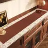Alfombrilla para encimera de zapatero estilo americano, impermeable y a prueba de aceite, alfombrilla para mesa de mueble de TV sin lavado, tela de cubierta de tacto de lujo ligero de alta gama, tela de cubierta para aparador