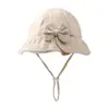 Gorro de Bebé Primavera y Otoño Delgado para Bebé Niña Recién Nacida Sombrero de Pescador Lindo de Princesa Sombrero de Cubeta Ajustable