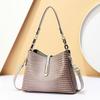 [Bolsa Pequeña de Tres Capas] Bolso Bandolera de Hombro a la Moda 2025 Nuevo Bolso Balde de Cuero Brillante Bolso para Madre de Mediana Edad Dropshipping