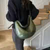 Bolsa Retro Fosca Relaxante para Mulheres 2025 Nova Bolsa de Ombro Único Transversal Grande Capacidade para o Dia a Dia Bolsa Tote Bolsa Saco