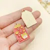 6 Amuletos de la Suerte Estilo Chino de Dibujos Animados con Diseño de Tigre con Goteo de Aceite, Simbolizando Fuerza y Prometiendo Futuro, Adecuados para Accesorios de Joyería DIY