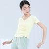 Roupas de Prática de Dança Clássica para Mulheres, Roupas de Treino Modeladoras do Corpo, Tops de Manga Curta Justos para Dança Moderna, Collants para Exame de Arte Feminino, Efeito Emagrecedor