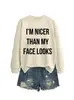 SOY MÁS AMABLE QUE MI SITIO INDEPENDIENTE DE AMAZON EBAY Sudadera de Moda Casual para Mujer Otoño e Invierno Camiseta Base