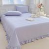 Ins Coreano High-End Conjunto de Três Peças Capa de Cama de Linho Algodão com Borda Dupla Face Acolchoada Espessada Antiderrapante Lençóis de Cama para Todas as Estações