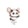 [Original] Serie Deportiva Tenis de Mesa Panda Bádminton Panda Colgante Llavero de Aleación de Zinc