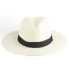 Chapéu de Sol de Palha Masculino de Verão Tendência Viagem Férias Praia Proteção Solar Chapéu Fedora de Palha Panama Masculino Feminino Transfronteiriço