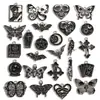 Accesorios para Joyería de Aleación con Goteo de Aceite DIY Colgantes de Mariposa Oscura Murciélago Pendientes Pendientes Pulsera Colgante W508